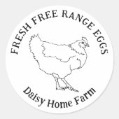 Sticker Rond Oeufs De Poulet Simple Main Dessinée Personnalisée (Devant)