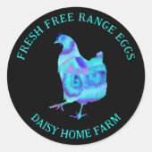 Sticker Rond Oeufs frais Commerce moderne (Devant)