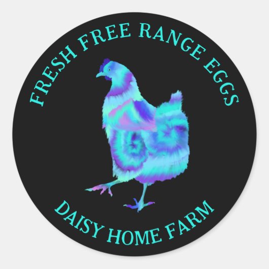 Sticker Rond Oeufs frais Commerce moderne (Devant)