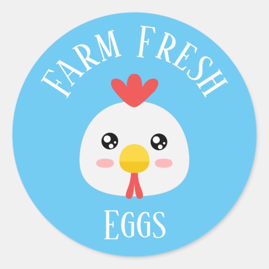 Sticker Rond Oeufs frais de ferme (Devant)