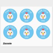 Sticker Rond Oeufs frais de ferme (Feuille)