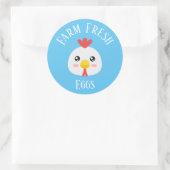 Sticker Rond Oeufs frais de ferme (Sac)