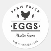 Sticker Rond Oeufs frais de ferme (Devant)