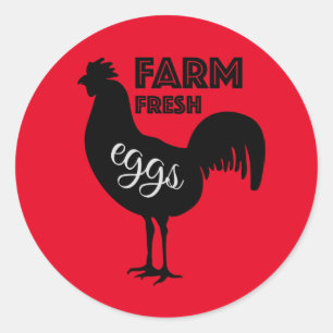 Sticker Rond Oeufs frais de ferme