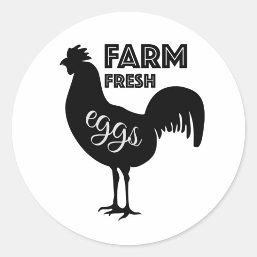 Sticker Rond Oeufs frais de ferme (Devant)