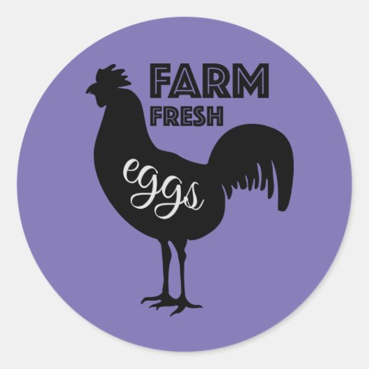 Sticker Rond Oeufs frais de ferme (Devant)