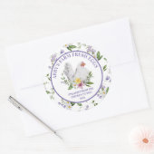 Sticker Rond Oeufs frais de ferme Poulet Floral (Enveloppe)