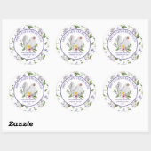 Sticker Rond Oeufs frais de ferme Poulet Floral (Feuille)