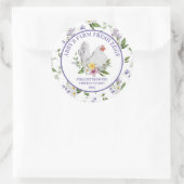 Sticker Rond Oeufs frais de ferme Poulet Floral (Sac)