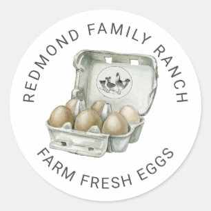Sticker Rond Oeufs frais de la ferme de poulet