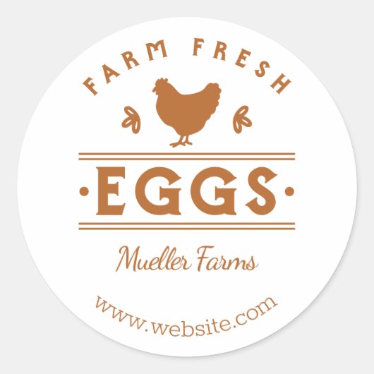 Sticker Rond OEufs Frais De La Ferme De Terracotta (Devant)