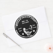 Sticker Rond Oeufs frais de la houille de famille (Enveloppe)