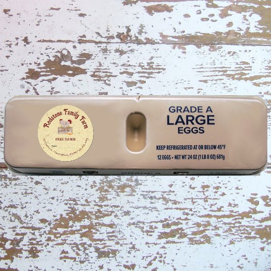 Sticker Rond Oeufs frais personnalisés