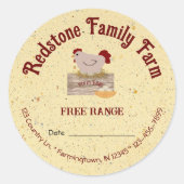 Sticker Rond Oeufs frais personnalisés (Devant)