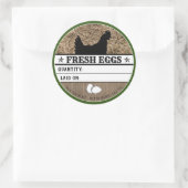 Sticker Rond Oeufs frais rustiques Ferme verte occidentale sur (Sac)