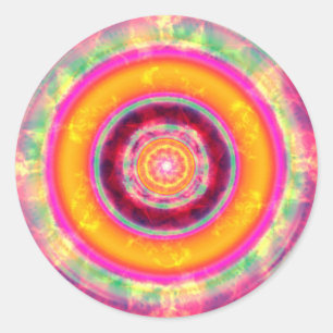 Sticker Rond Oeuvre Abstraite