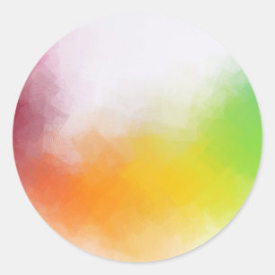 Sticker Rond Oeuvre Abstraite Colorful Blank Modèle rose rouge