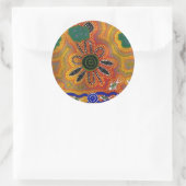 Sticker Rond Oeuvre artistique autochtone (Sac)