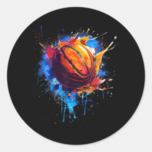 Sticker Rond Œuvre d'art aquarelle Basball Dessin Amateur de Ba