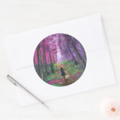 Sticker Rond Œuvre d'art faite main - Marche solitaire (Enveloppe)