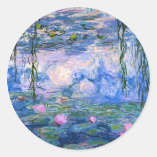 Sticker Rond OEuvre d'art Monet - Water Lilies, 1919