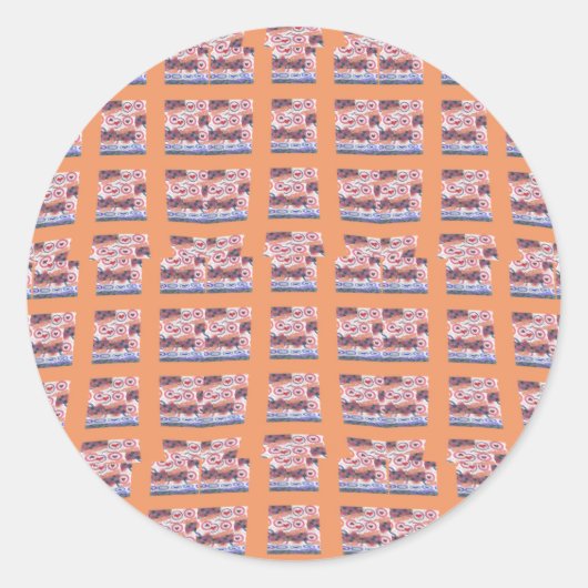 Sticker Rond Œuvre d'art unique et élégante à motif de cœur pou (Devant)