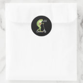 Sticker Rond Off To Praise D Lord Funny Frog Christian Meme  (Sac)