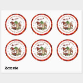 Sticker Rond Official North Pole Express Santa Red Plaid (Feuille)