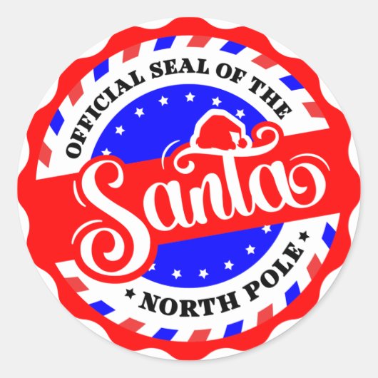 Sticker Rond Official Seal of the North Pole - Santa (Devant)