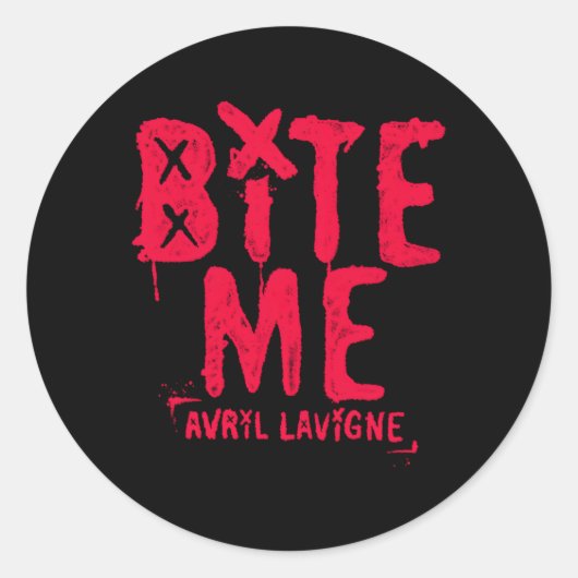 Sticker Rond Officiel Avril Lavigne Red Bite Me (Devant)