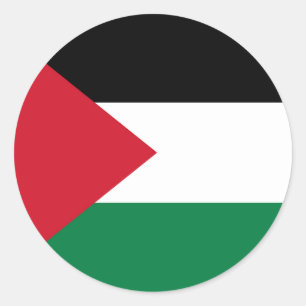 Sticker Rond officiellement le drapeau de l'État de Palestine