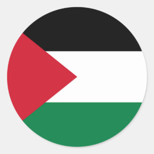 Sticker Rond officiellement le drapeau de l'État de Palestine