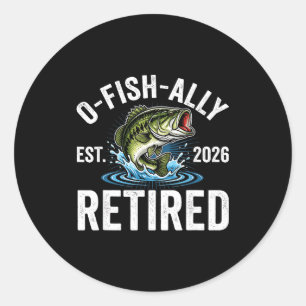 Sticker Rond Officiellement Retraité 2026 Drôle de Retraite de