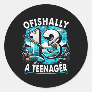 Sticker Rond Officiellement un adolescent 13e anniversaire 13 a