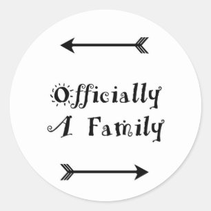 Sticker Rond Officiellement une famille - jour d'adoption