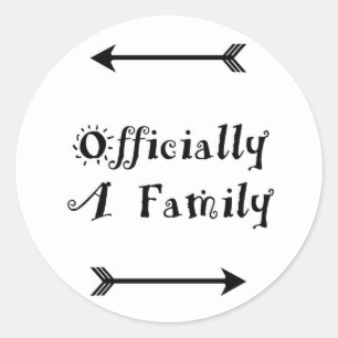 Sticker Rond Officiellement une famille - Jour de l'adoption