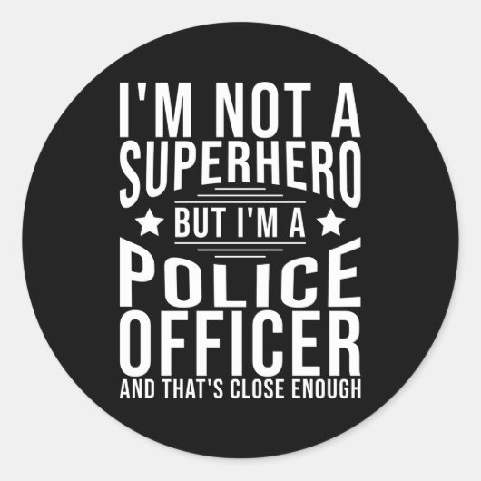 Sticker Rond Officier de police (Devant)