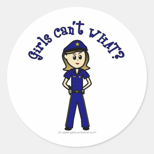 Sticker Rond Officier de police (Devant)