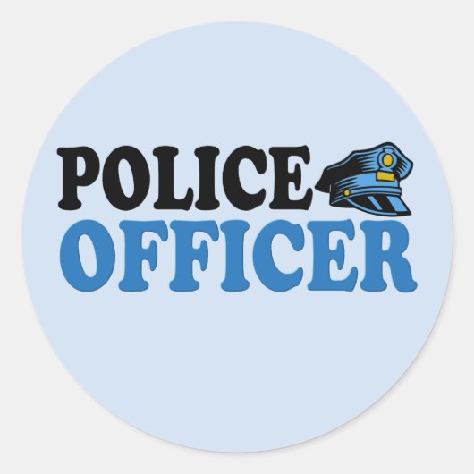 Sticker Rond Officier de police (Devant)