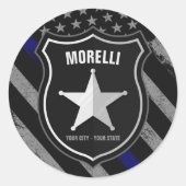 Sticker Rond Officier de police Shérif Cop Flag (Devant)
