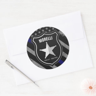 Sticker Rond Officier de police Shérif Cop Flag