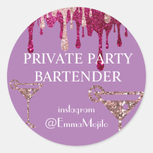 Sticker Rond Offre de barman pour soirée privée Classique S