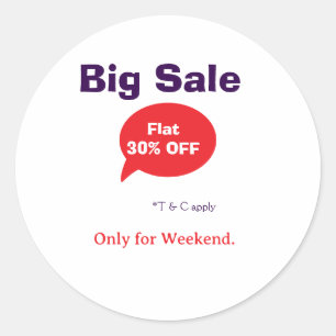 Sticker Rond Offre de remise grande vente week-end magasin soci