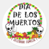 Sticker Rond Offres Pour Dia De Los Muertos (Devant)