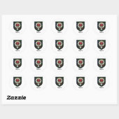 Sticker Rond Ogilvie Clan Crest Badge Tartan (Feuille)