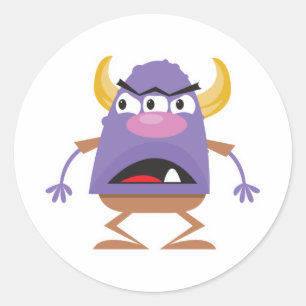 Sticker Rond ogre monstre idiot à trois yeux