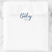 Sticker Rond Oh Baby - Baby shower bleu marine (Sac)