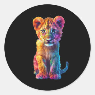 Sticker Rond Oh Baby Big Cat Cub