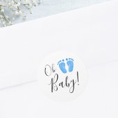 Sticker Rond Oh Baby Blue Feet