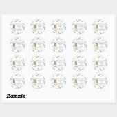 Sticker Rond Oh Baby Boho Eucalyptus Baby shower (Feuille)